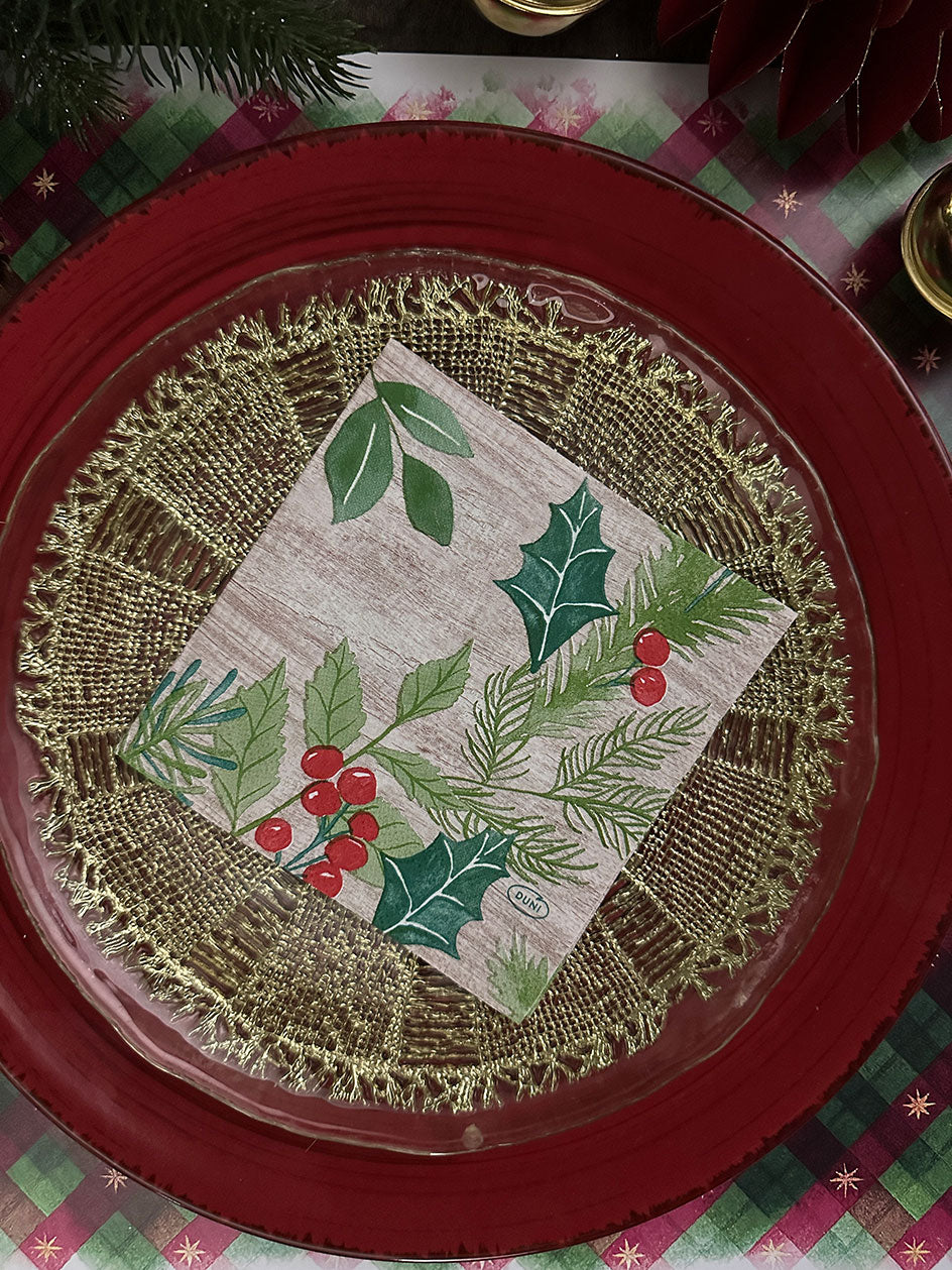 Servilleta Cocktail  · Winter Greenery