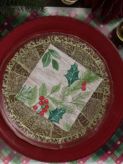 Servilleta Cocktail  · Winter Greenery