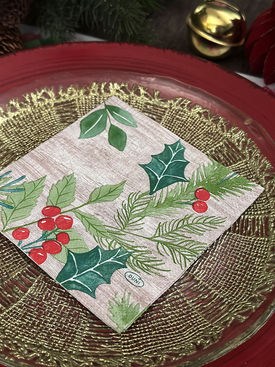 Servilleta Cocktail  · Winter Greenery