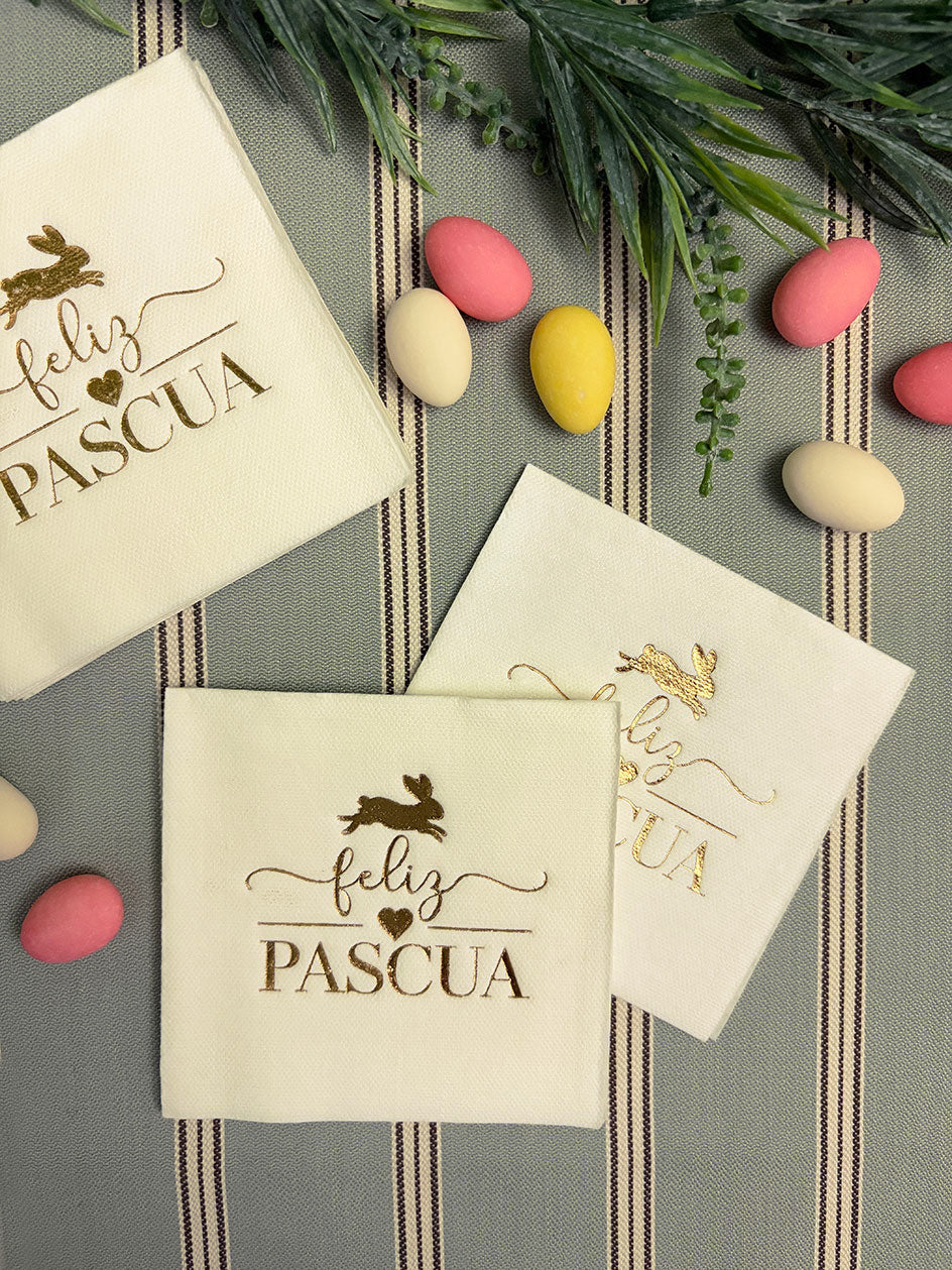 Servilleta Cocktail · Feliz Pascua