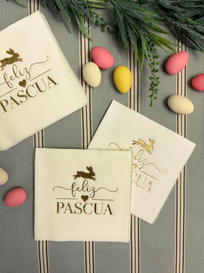 Servilleta Cocktail · Feliz Pascua