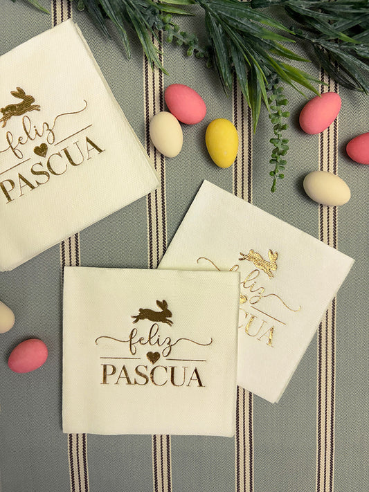 Servilleta Cocktail · Feliz Pascua