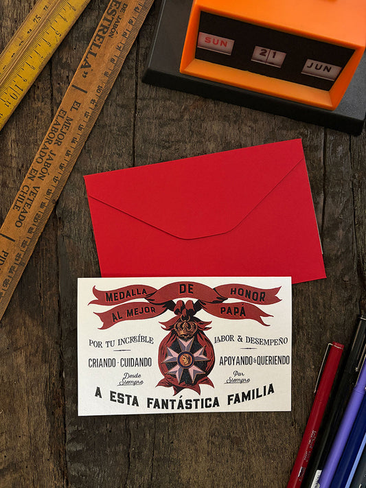 Tarjeta Papá · Medalla