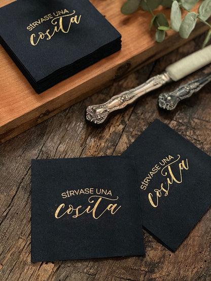 Servilleta cocktail negra · Cosita
