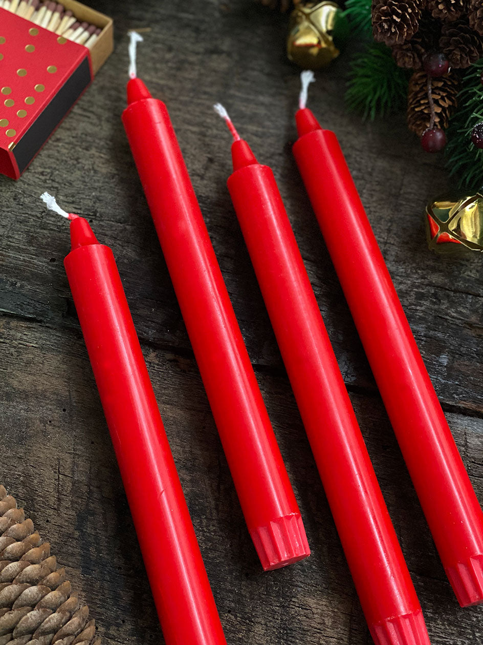 Set de Velas Rojas · 4 unidades